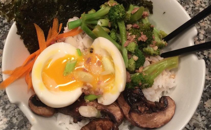 Broccoli, Mushroom and Egg Rice&nbsp;Bowl